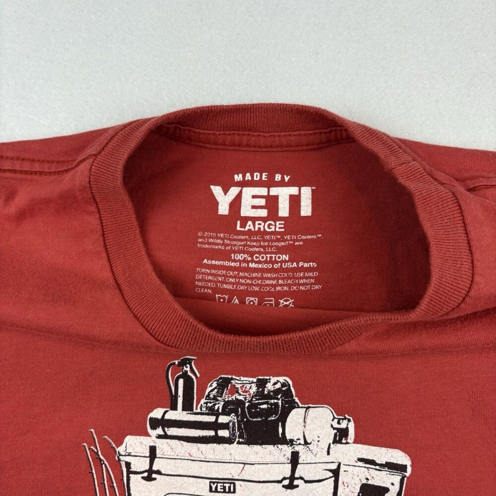 Yeti Offroad Camping Adventure Vehicle T Shirt Mens L Red NWOT Short Sleeve - Picture 7 of 7